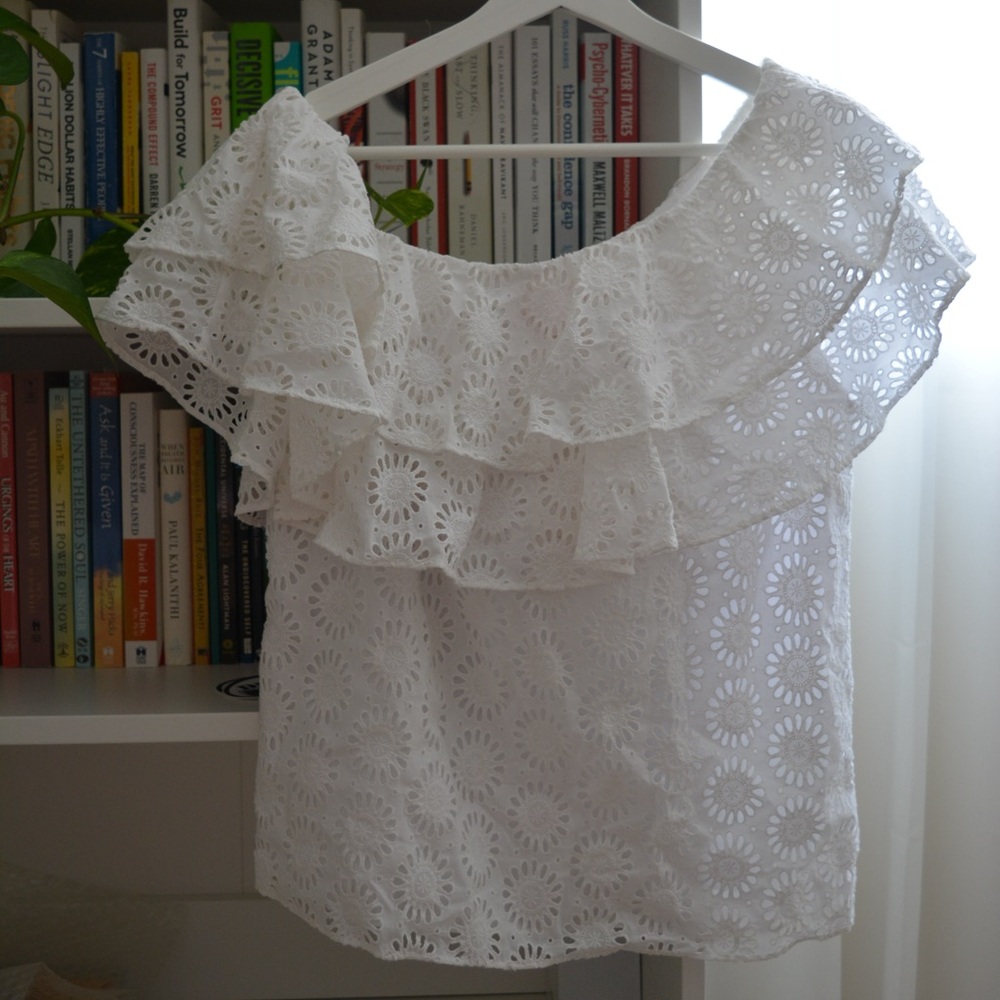 Lily Pulitzer asymmetric off the shoulders top